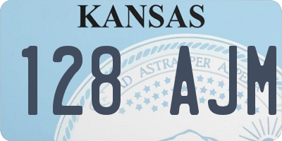 KS license plate 128AJM