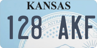 KS license plate 128AKF