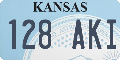 KS license plate 128AKI