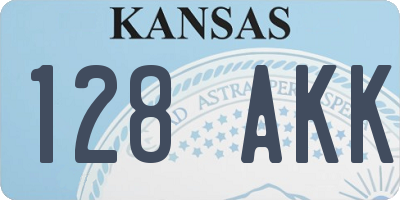 KS license plate 128AKK