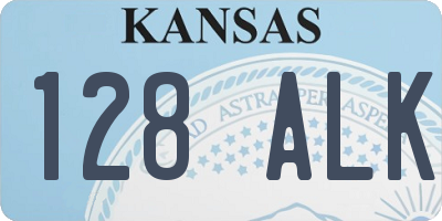 KS license plate 128ALK