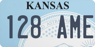 KS license plate 128AME