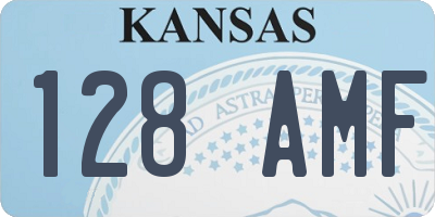 KS license plate 128AMF