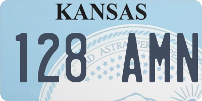 KS license plate 128AMN