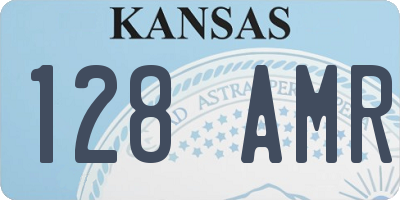 KS license plate 128AMR