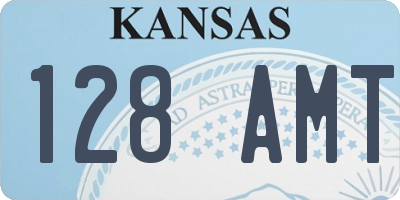 KS license plate 128AMT