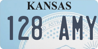 KS license plate 128AMY