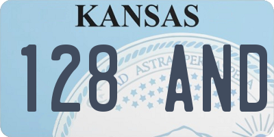 KS license plate 128AND