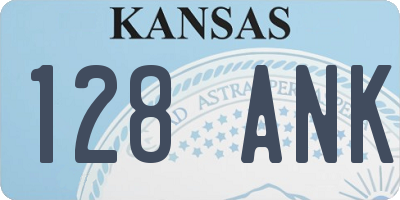 KS license plate 128ANK