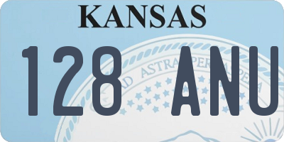 KS license plate 128ANU