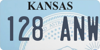 KS license plate 128ANW