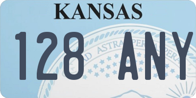 KS license plate 128ANY