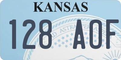 KS license plate 128AOF
