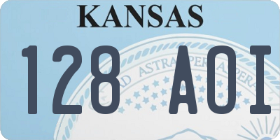 KS license plate 128AOI