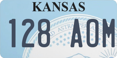 KS license plate 128AOM