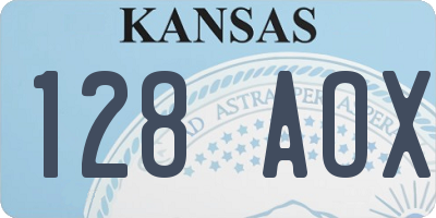 KS license plate 128AOX