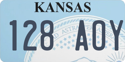 KS license plate 128AOY