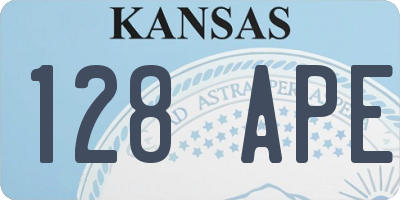 KS license plate 128APE