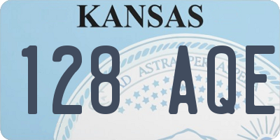 KS license plate 128AQE