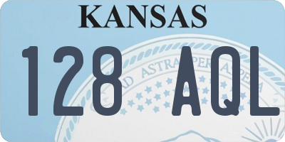 KS license plate 128AQL