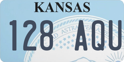 KS license plate 128AQU
