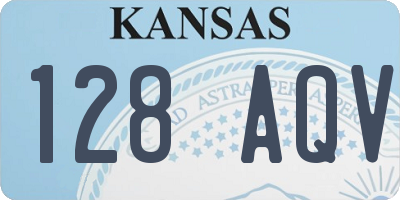 KS license plate 128AQV