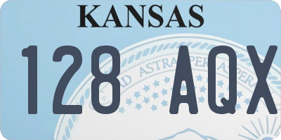 KS license plate 128AQX