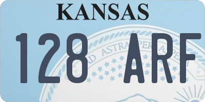 KS license plate 128ARF