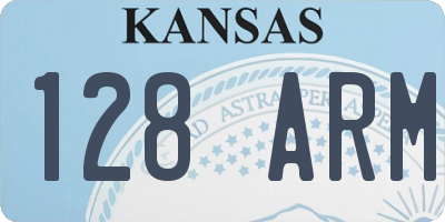 KS license plate 128ARM