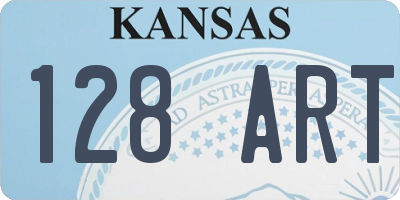 KS license plate 128ART