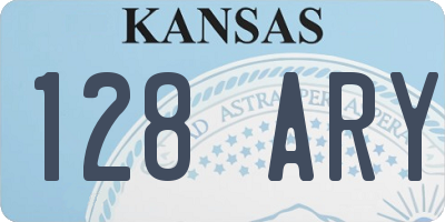 KS license plate 128ARY