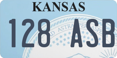KS license plate 128ASB