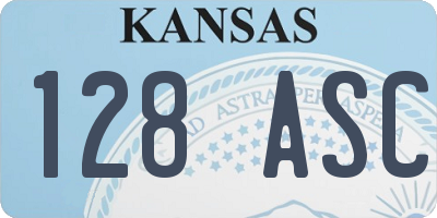 KS license plate 128ASC