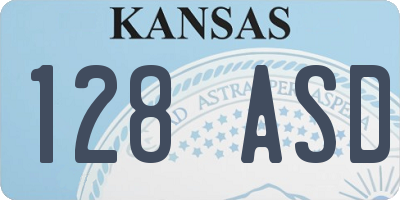 KS license plate 128ASD