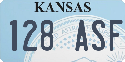 KS license plate 128ASF