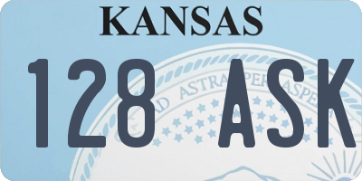 KS license plate 128ASK