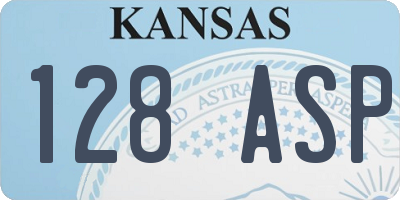 KS license plate 128ASP
