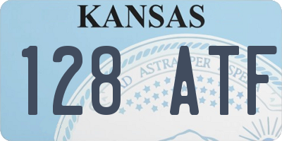 KS license plate 128ATF