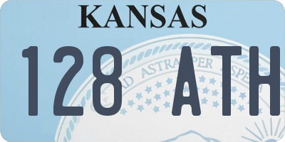 KS license plate 128ATH