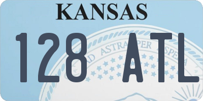 KS license plate 128ATL
