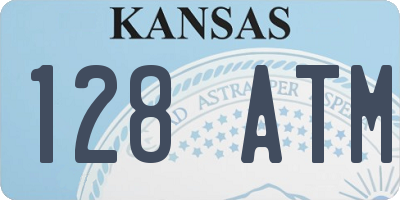KS license plate 128ATM