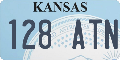 KS license plate 128ATN