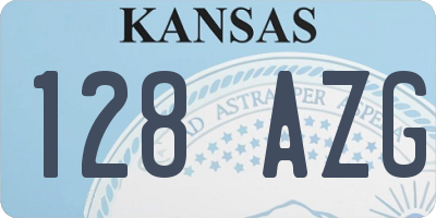 KS license plate 128AZG