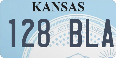 KS license plate 128BLA