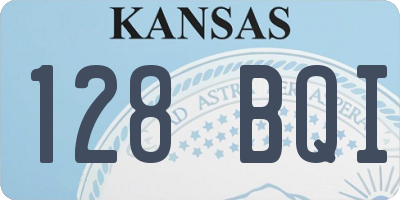 KS license plate 128BQI