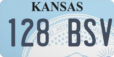 KS license plate 128BSV