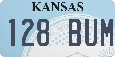 KS license plate 128BUM