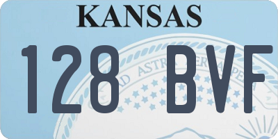 KS license plate 128BVF