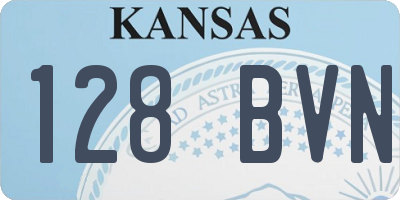 KS license plate 128BVN