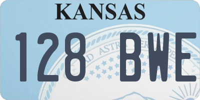 KS license plate 128BWE